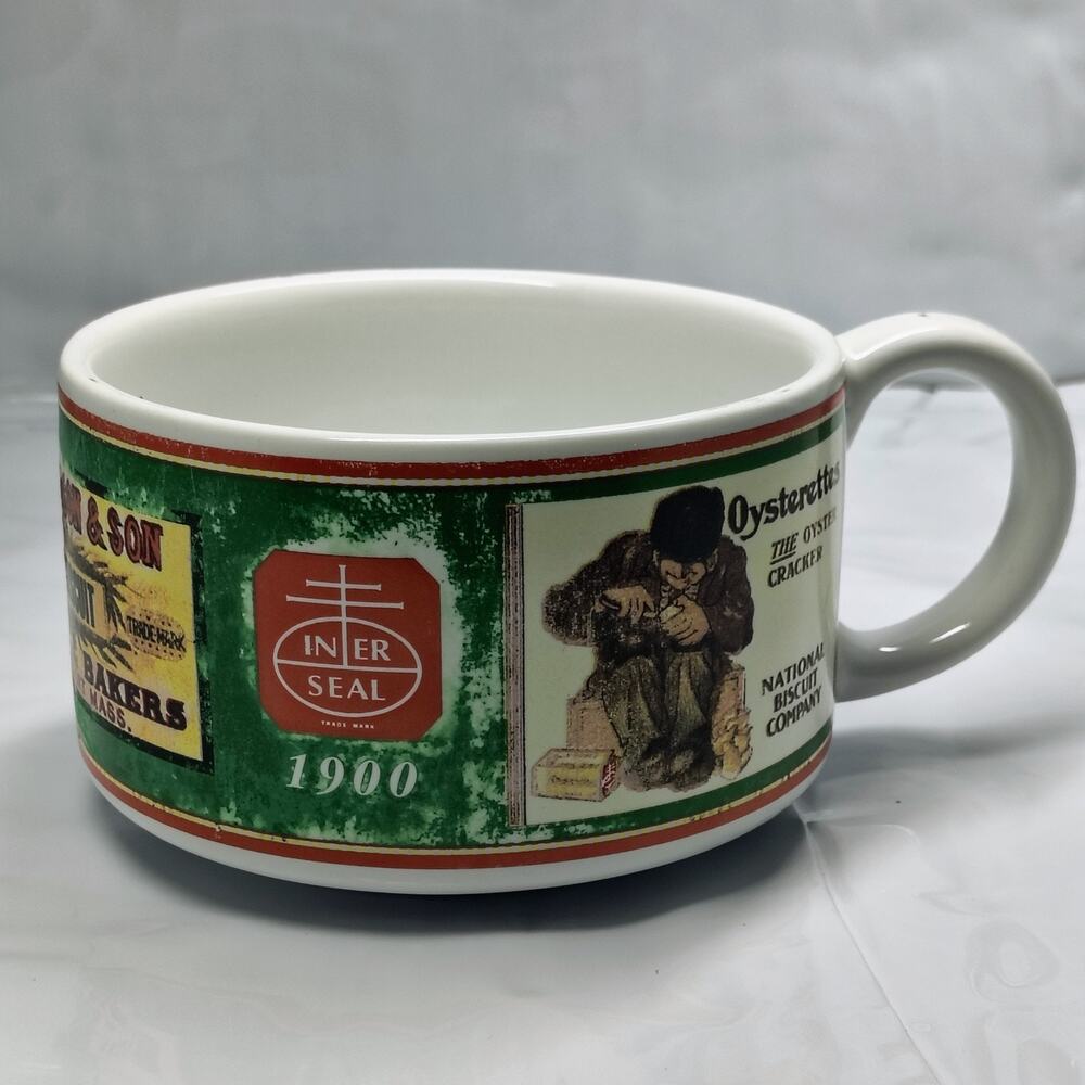 Nabisco Cracker advertising log Soup Cup w/ 1900 Wheatsworth oysterettes ad